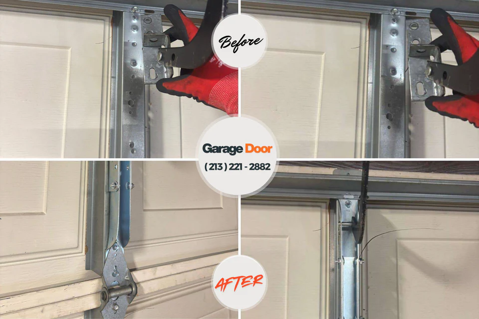 Before and after: garage door repair Westlake, LA